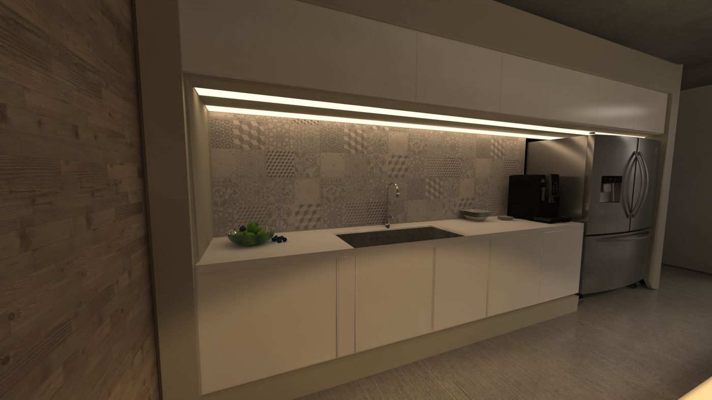Cocina, isla y mobiliario