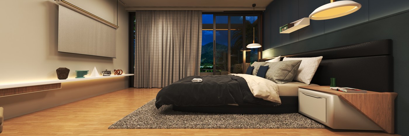 Dormitorio principal, vista panorámica nocturna